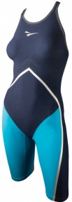 Women's competition swimsuit Finis Rival Open Back Kneeskin Navy/Aqua