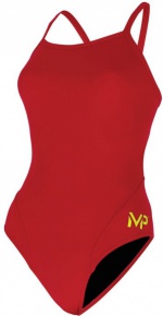 Women's swimwear Michael Phelps Solid Mid Back Red