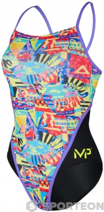 Women's swimwear Michael Phelps Riviera Racing Back Multicolor/Black