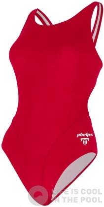 Women's swimwear Michael Phelps Solid Comp Back Red