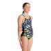 Girl's swimsuit Arena Playful Swim Pro Back One Piece Junior Black/Turquoise