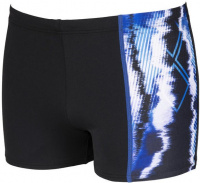 Men's swimsuit Arena Infinite Stripe Short Black/Neon Blue/Multi