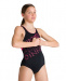 Girl's swimsuit Arena Rhyming Swim Pro Back One Piece Junior Black/Freak Rose