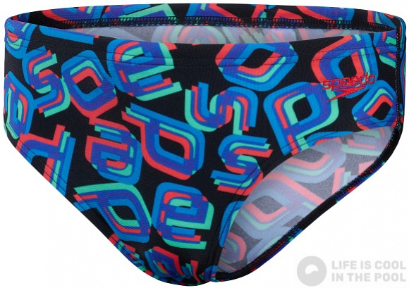 Boy's swimsuit Speedo Digi Allover 6.5cm Brief Boy Black/Lava Red/Neon Absinthe/Blue