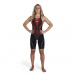 Women's competition swimsuit Speedo Fastskin LZR Pure Intent Openback Kneeskin Black/Blood Red/Dragonfire Orange/Gold