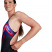 Women's swimwear Speedo Placement Digital Powerback Black/Phoenix Red/Blue Flame/Ultraviolet