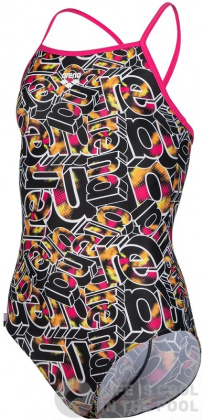 Girl's swimsuit Arena Girls Swimsuit Lightdrop Back Allover Freak Rose/Black/Multi