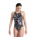 Women's swimwear Arena Icons Swimsuit Fast Back All Over Multi/Asphalt/Black