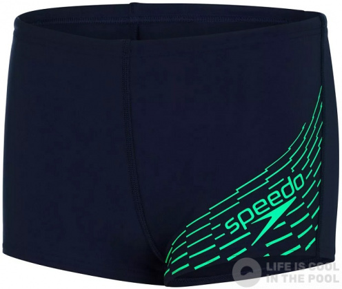 Men's swimsuit Speedo Medley Logo Aquashort Boy Navy/Fake Green