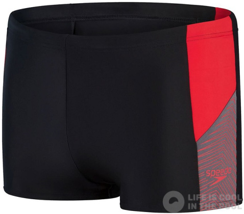 Men's swimsuit Speedo Dive Aquashort Black/Fed Red/Dove Grey