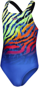 Girl's swimsuit Speedo Digital Placement Medalist Girl Blue Flame/Black/Fluo Green/Orange