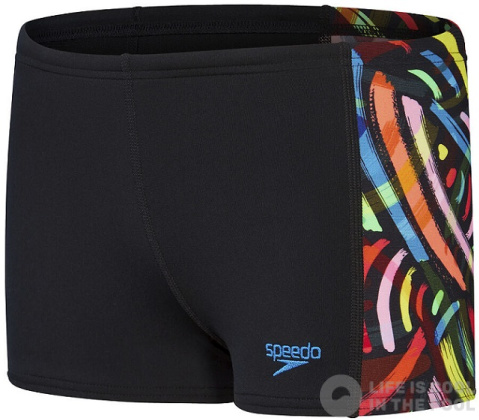 Boy's swimsuit Speedo Digital Panel Aquashort Boy Black/Volcanic/Fluo Green/Yellow/Lapis