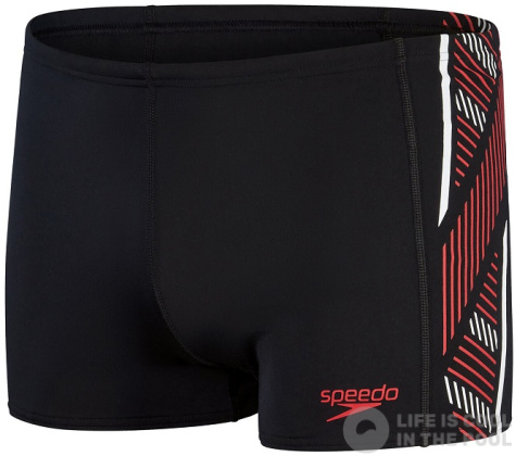 Men's swimsuit Speedo Tech Panel Aquashort Black/Fed Red/White