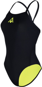 Women's swimwear Aqua Sphere Essential Tie Back Black/Yellow