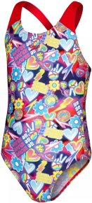 Women's swimwear Speedo Digital Allover Splashback True Navy/Fed Red/Blue Flame/Violet/Yellow