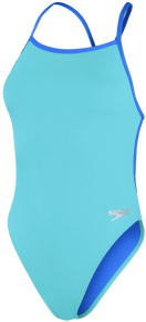 Women's swimwear Speedo Solid Vback Fluo Arctic/True Cobalt