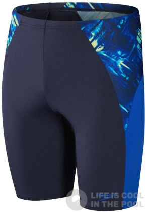 Men's swimsuit Speedo Eco Endurance+ Splice Jammer Navy/Cobalt/Hypersonic Blue/Lemon