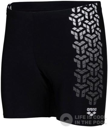 Men's swimsuit Arena Kikko V Swim Mid Jammer Graphic Black/White