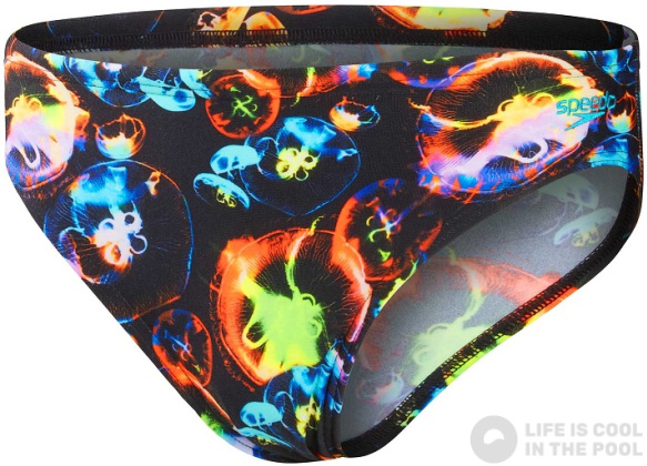 Boy's swimsuit Speedo 6.5cm Digital Allover Brief Boy Black/Hypersonic Blue/Orange/Lumo Green