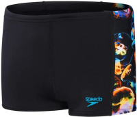 Boy's swimsuit Speedo Digital Panel Aquashort Boy Black/Hypersonic Blue/Orange/Lumo Green