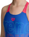 Girl's swimsuit Arena Girls Swimsuit V Back Graphic Royal/Fluo Red