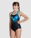 Girl's swimsuit Arena Girls Multi Pixels Swim Pro Back Black/Turquoise