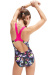 Women's swimwear Speedo Allover Splashback Girl Black/Pink/Indigo Glow/Blue/Lumo Green