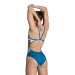 Women's swimwear Arena Planet Swimsuit Super Fly Back White/Blue Cosmo