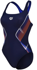 Women's swimwear Arena My Crystal Swimsuit Control Pro Back Navy/Neon Blue