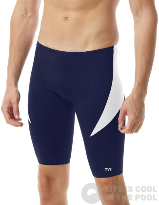 Men's swimsuit Tyr Hexa Splice Jammer Navy/White