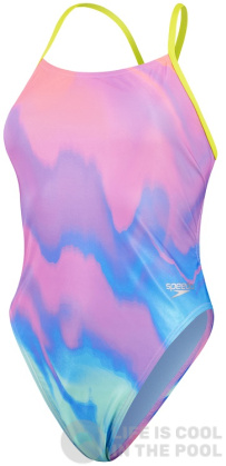 Speedo Womens Allover Digital Tie Back - Pastel Ripples